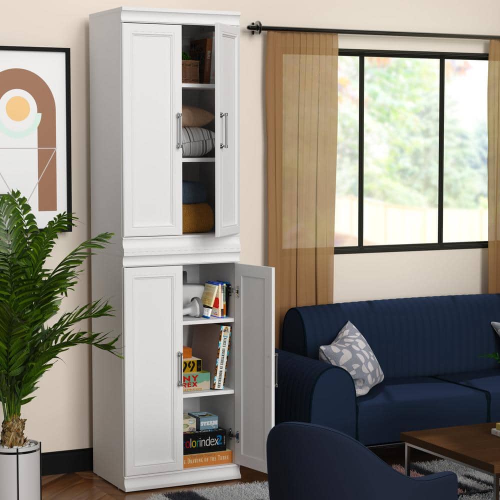White Modular Storage Closet System with Doors