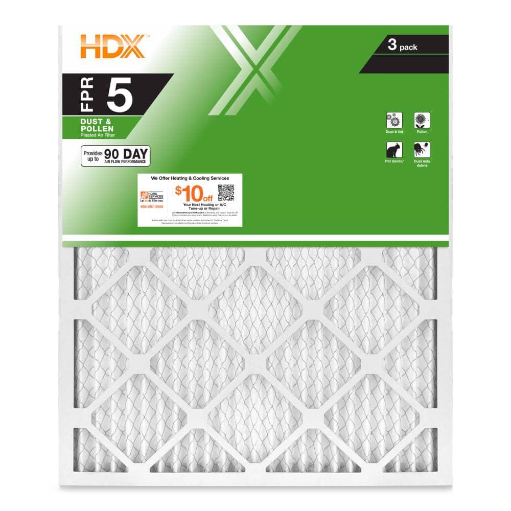 HDX 18 in. x 20 in. x 1 in. Standard Pleated Air Filter FPR 5 (3-Pack)