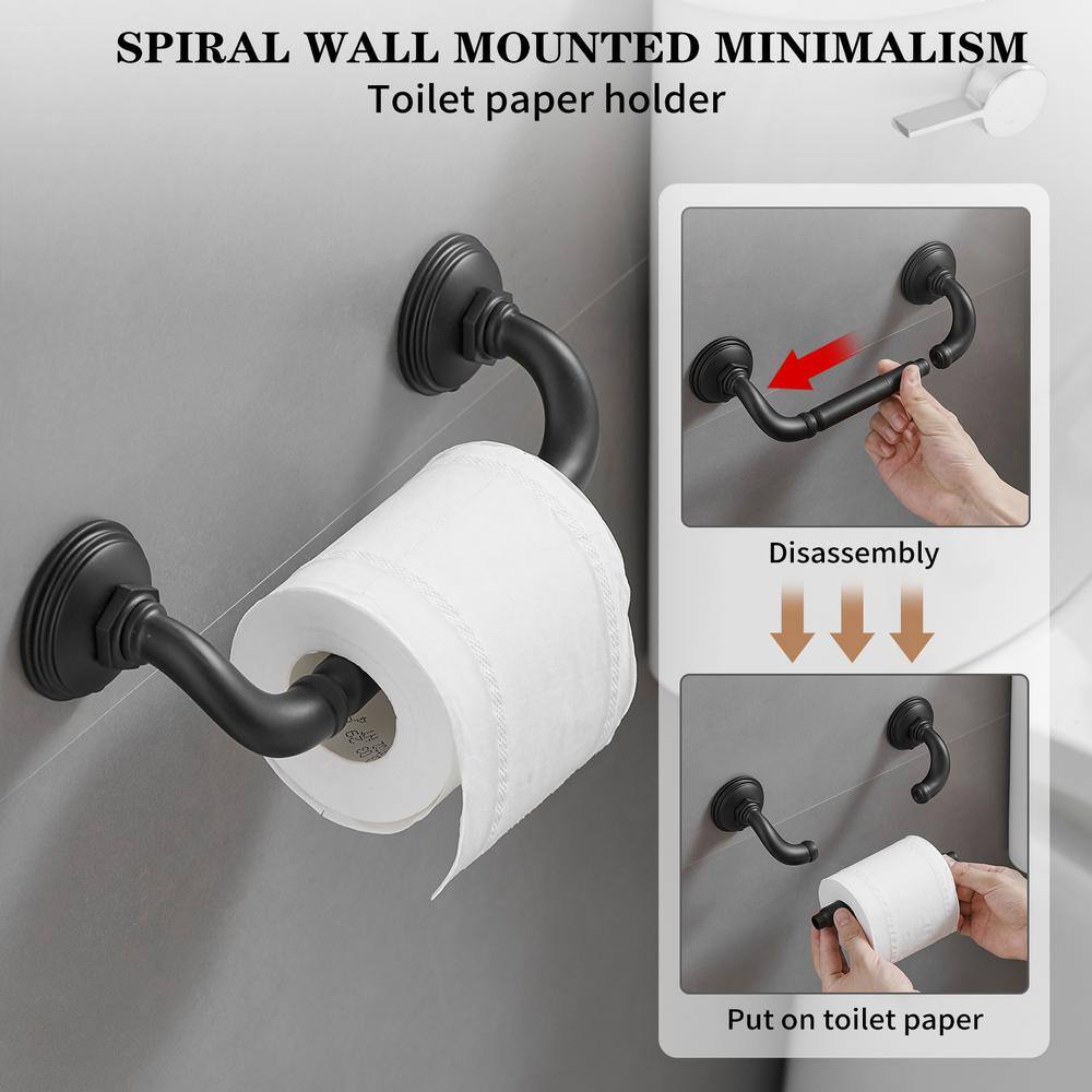 Matte Black 4-Piece Metal Bathroom Hardware Set