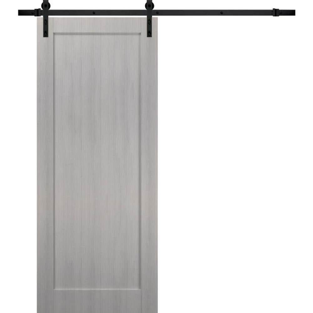 Assembly Required 24 in. x 84 in. Gray Finished Pine MDF Sliding Barn Door with Hardware Kit price history on PriceWatchPro