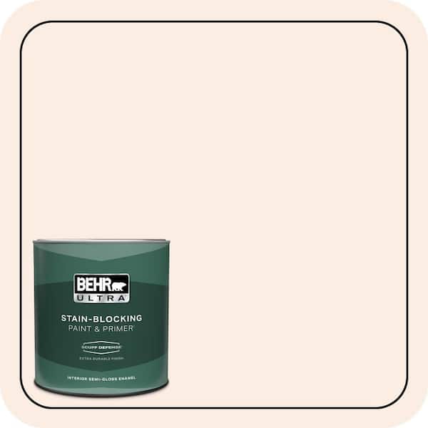 BEHR ULTRA 1 qt. #250A-1 Fine White Extra Durable Semi-Gloss Enamel Interior Paint & Primer