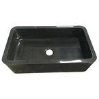 Acantha Farmhouse Apron Front Granite Composite 36 in. Single Bowl Kitchen Sink in Polished Black
