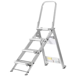 4 Step Aluminum Step Ladder 375 lb. Load Capacity ANSI Type IAA Duty Rating