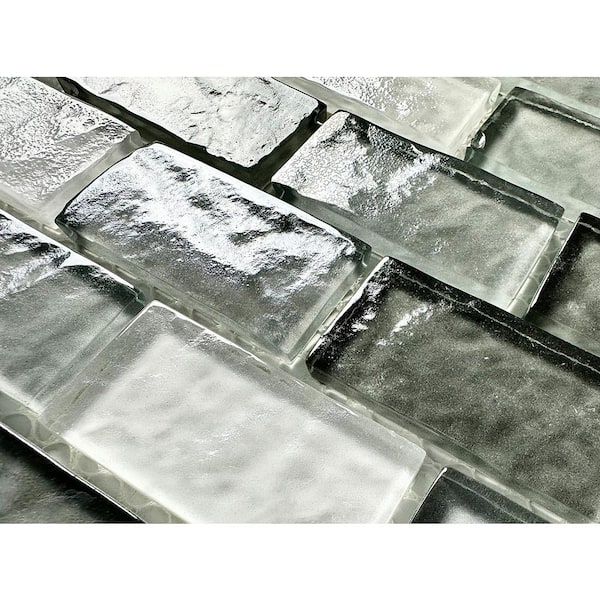 Abolos Geo 12-Pack Gray 12-in x 12-in Glossy Glass Mosaic Wall Tile