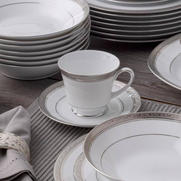 Noritake Crestwood Platinum 6 in. (Platinum) Porcelain Saucers
