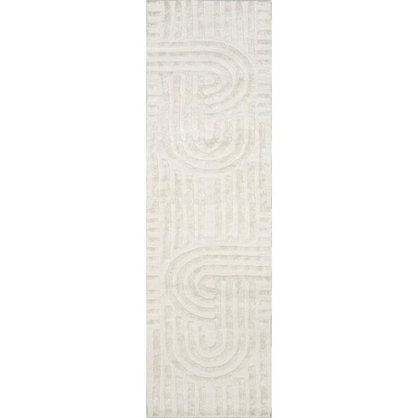 RUGS USA Downtown Ivory 2 ft. x 8 ft. Geometric Runner Rug