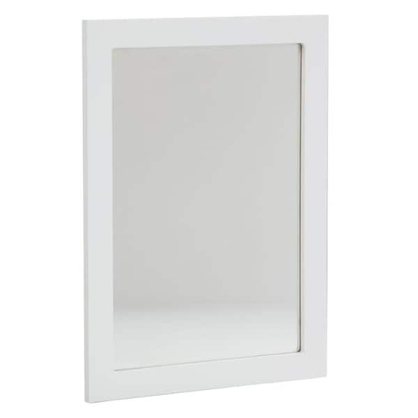 Lancaster 20 in. W x 27 in. H Rectangular Wood Framed Wall Bathroom Vanity Mirror in White