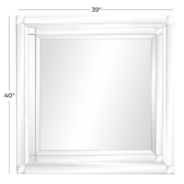 Litton Lane 40 in. x 40 in. Square Framed Gold Geometric Wall Mirror with  Grid Pattern 64109 - The Home Depot