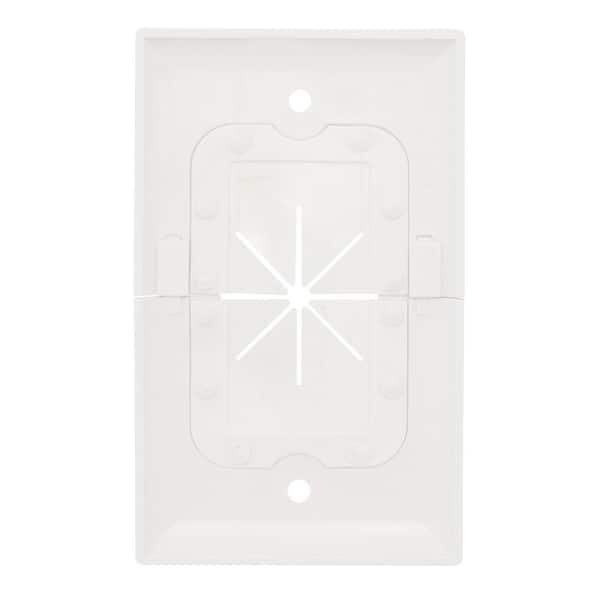 Commercial Electric 1-Gang Flexible Opening Cable Wall Plate, White 5028-WH  - The Home Depot