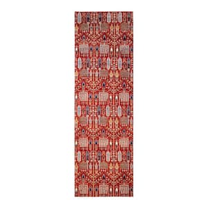 Serapi One-of-a-Kind Traditional Orange 4 ft. x 12 ft. Hand Knotted Tribal Area Rug