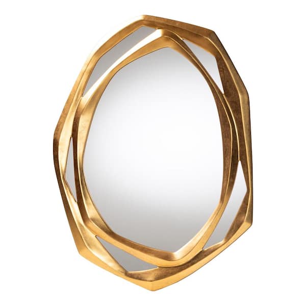 Baxton Studio Halen Antique Goldleaf 31.5 in. W x 24 in. H Mirror