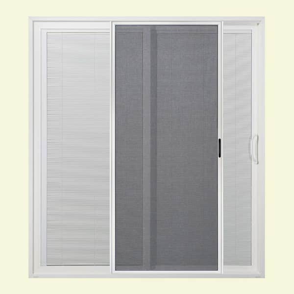 JELD-WEN 72 in. x 80 in. Premium White Vinyl Right-Hand Full Lite Sliding Patio Door w/Internal Blinds