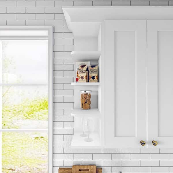 9 in. W x 12 in. D x 36 in. H Ready to Assemble Solid Wood Shaker Wall Ending Shelf Kitchen Cabinet in Oak