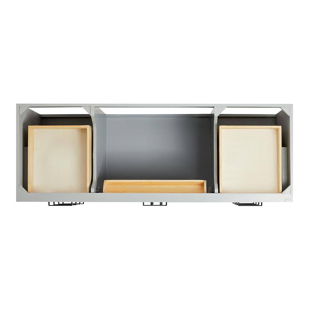Gray Hardwood Plywood 60'' Single Freestanding Vanity Base