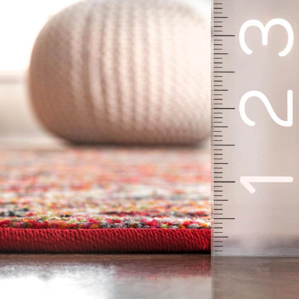 Patrice Emblem Orange Synthetic 3' x 5' Indoor/Outdoor Rug