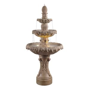 Ibiza 62 in. Sandstone Tall Tiered Outdoor Fountain