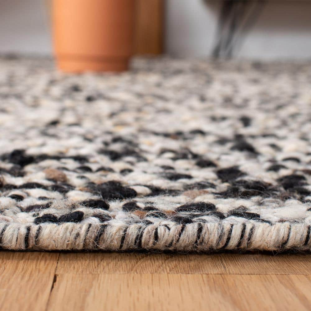 Beige and Grey Hand-Tufted Wool Rectangular Area Rug