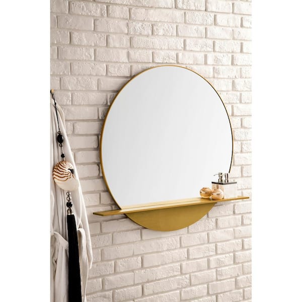 Platform 39.4 in. W x 36 in. H Round Framed Wall Mirror in Radiant Gold