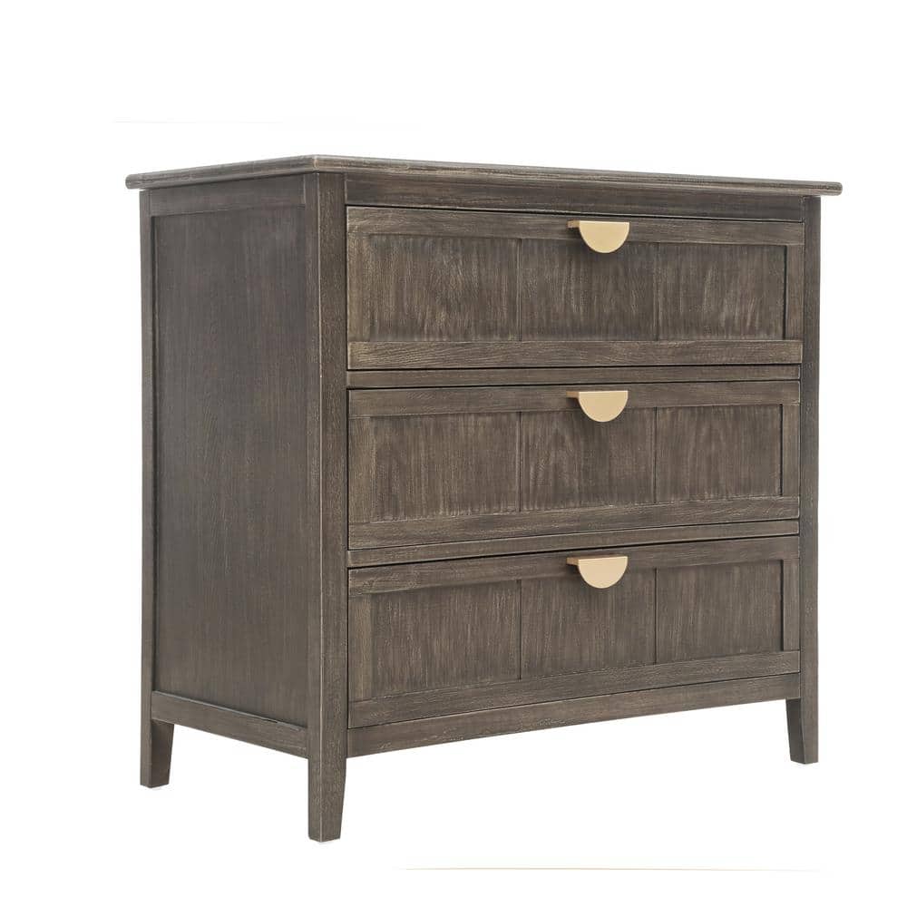 31.54 in. W x 15 in. D x 30.75 in. H Olive Green Linen Cabinet with 3-Drawers for Bedroom