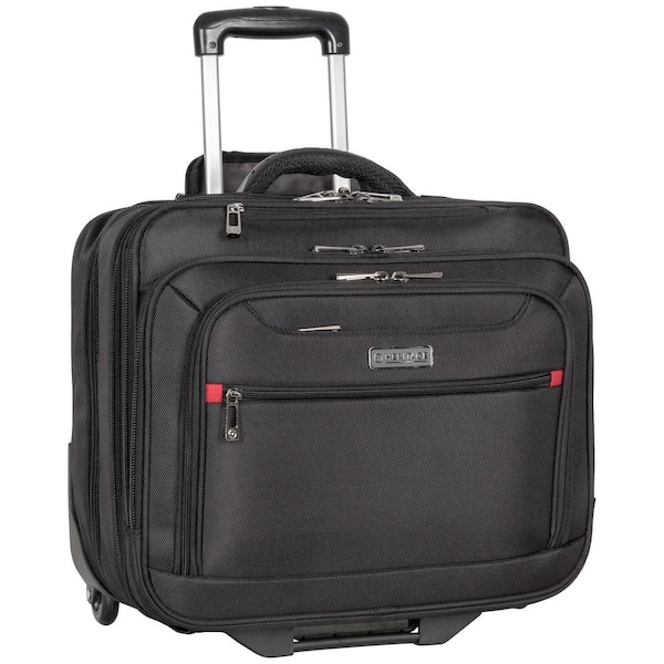 Heritage 15.6 in. and 17 in. 1680D Polyester Triple Compartment Top Zip Wheeled Computer Portfolio/Business Overnighter