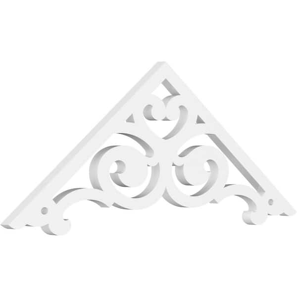 Ekena Millwork 1 in. x 36 in. x 13-1/2 in. (9/12) Pitch Hurley Gable Pediment Architectural Grade PVC Moulding