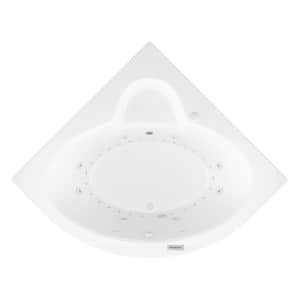 Jasper Diamond 5 ft. Acrylic Corner Drop-in Air and Whirlpool Bathtub in White