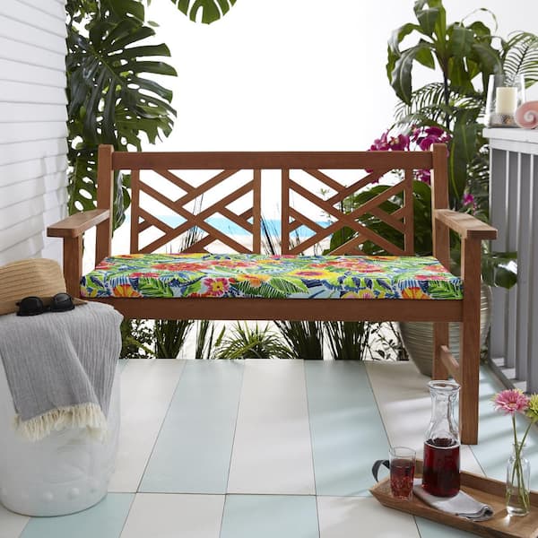 48 in. x 19 in. x 3 in. Rectangular Indoor Outdoor Bench Cushion in Pensacola Multi