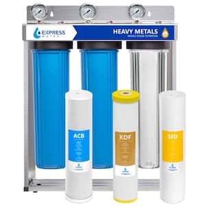 3 Stage Whole House Water Filtration System - Sediment, KDF, Carbon - includes Pressure Gauges and more