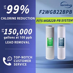 4.5 x 20 in. Whole House Water Filter Replacement Pack Set with Carbon Block & Lead Reducing Cartridges, Fits WGB22B-PB