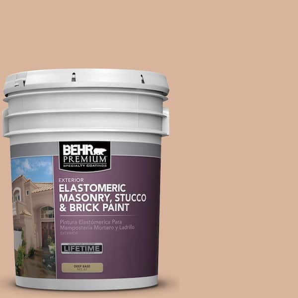 BEHR PREMIUM 5 gal. #S230-3 Beech Nut Elastomeric Masonry, Stucco and Brick  Exterior Paint 06805 - The Home Depot