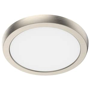 Blink Performer 7 in. Brushed Nickel Selectable CCT Color Changing LED Round Ceiling Flush Mount Light Fixture