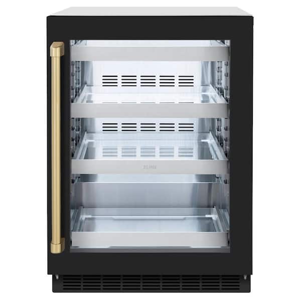Touchstone 24 in. Single Zone 151 Can Beverage and Wine Cooler with Glass Door in Matte Black and Champagne Bronze