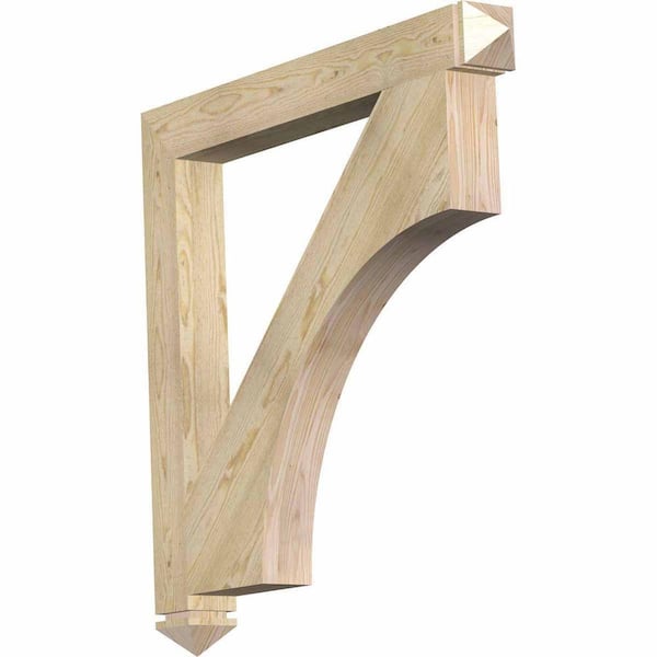 Ekena Millwork 4 in. x 38 in. x 38 in. Douglas Fir Westlake Arts and Crafts Rough Sawn Bracket