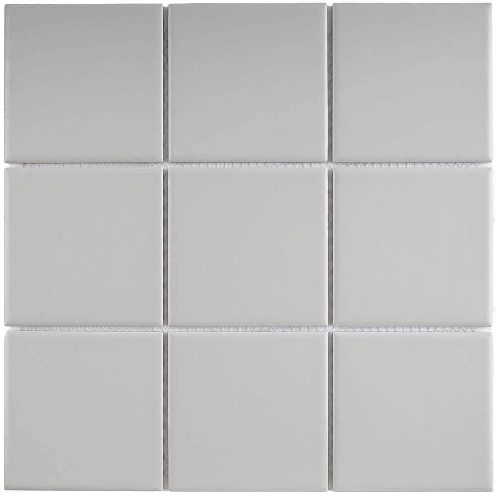 Porcetile Light Gray 11.82 in. x 11.82 in. Matte Porcelain Mosaic Tile Sample -  MOLOVO, BT-PM12-SAMPLE