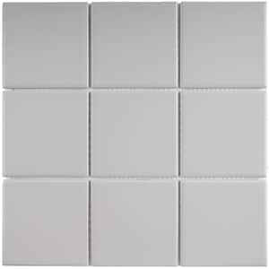 Porcetile Light Gray 11.82 in. x 11.82 in. Squares Matte Porcelain Mosaic Wall and Floor Tile (10.67 sq. ft./Case)