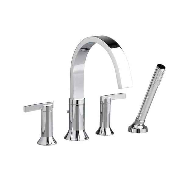 American Standard Berwick Lever 2-Handle Deck-Mount Roman Tub Faucet with HandShower in Polished Chrome