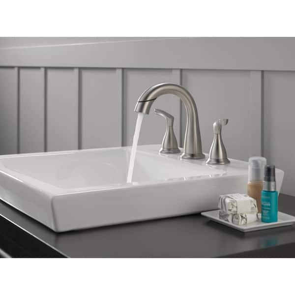 Broadmoor 8 in. Widespread 2-Handle Bathroom Faucet with Pull-Down Spout in SpotShield Brushed Nickel