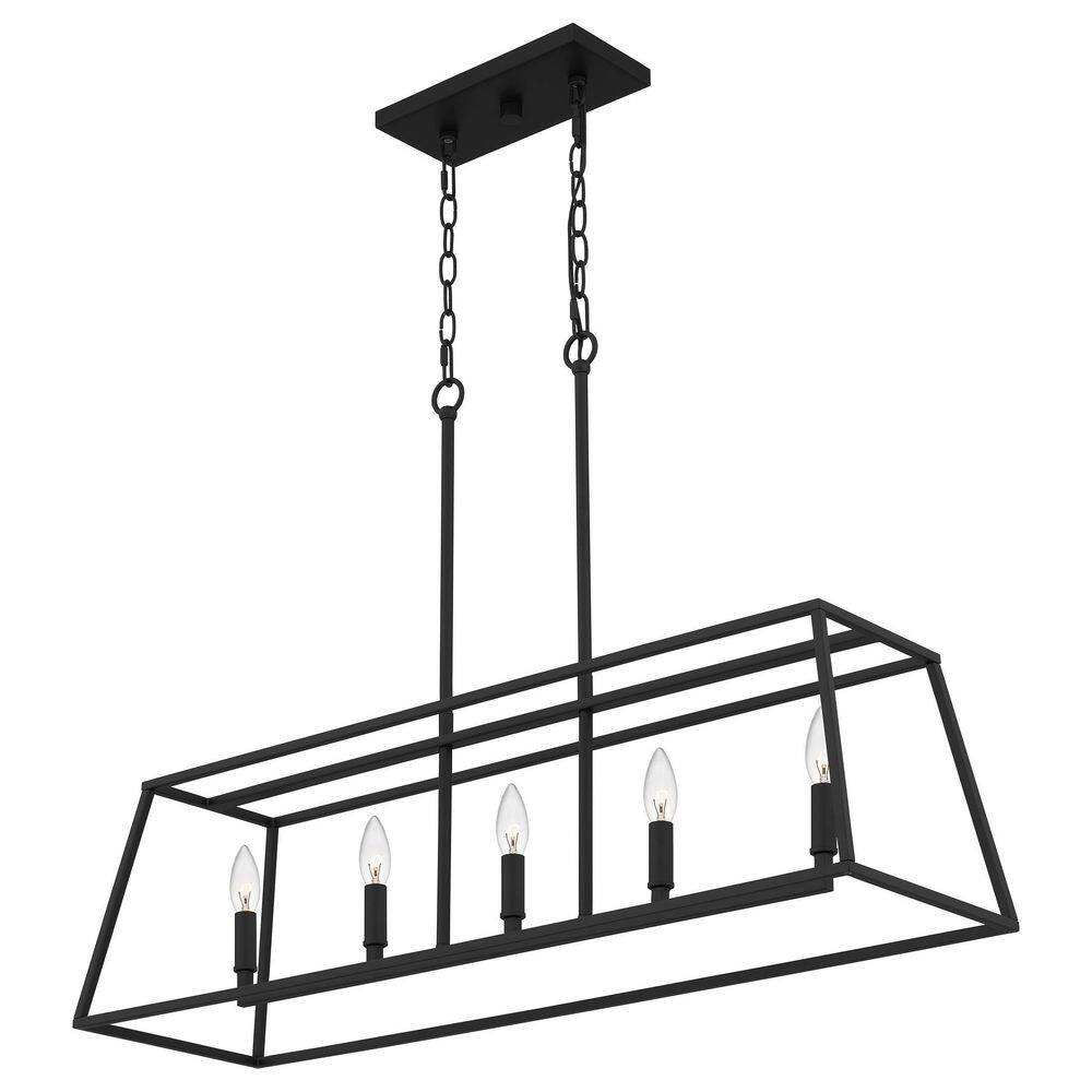 Matte Black Steel 5-Light Candle Island Chandelier