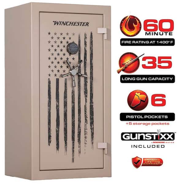 Ranger 25.6 cu. ft. 35-Gun 60 Minute Fire Rating UL Listed Electronic Lock Tan