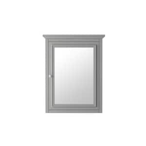Fremont 24 in. W x 30 in. H Rectangular Tri Fold Wood Framed Wall Bathroom Vanity Mirror in Gray