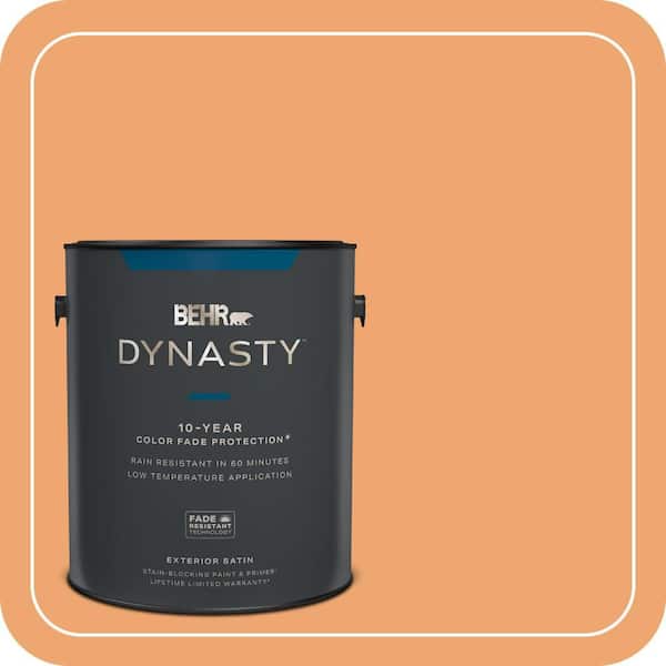 BEHR DYNASTY 1 gal. Home Decorators Collection #HDC-SP16-04 Apricot Jam Satin Enamel Exterior Stain-Blocking Paint & Primer