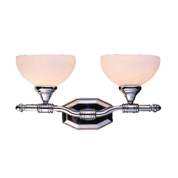 Bel Air Lighting Cabernet Collection 2-Light Polished Chrome Bath Bar Light with White Opal Shade