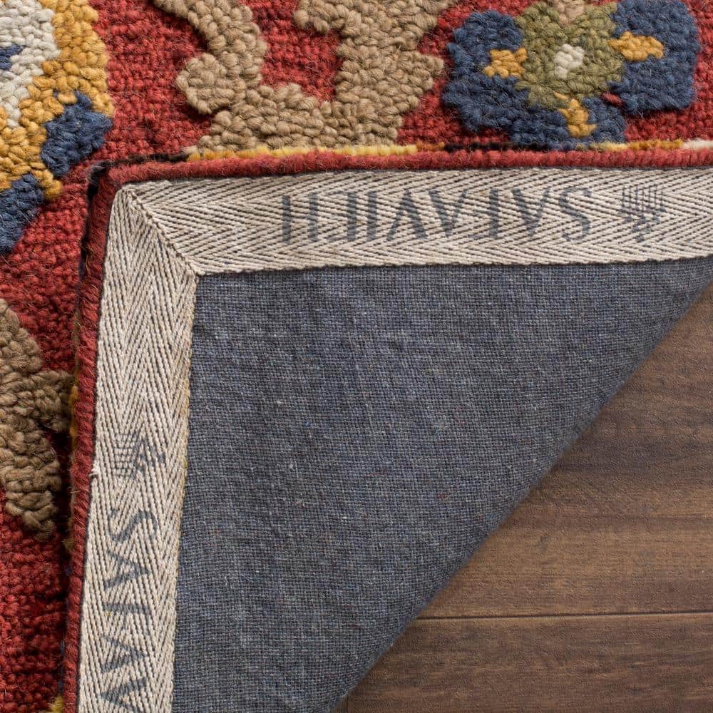 Hand-Tufted Blossom Red Floral Wool Rectangular Rug - 24" x 4"