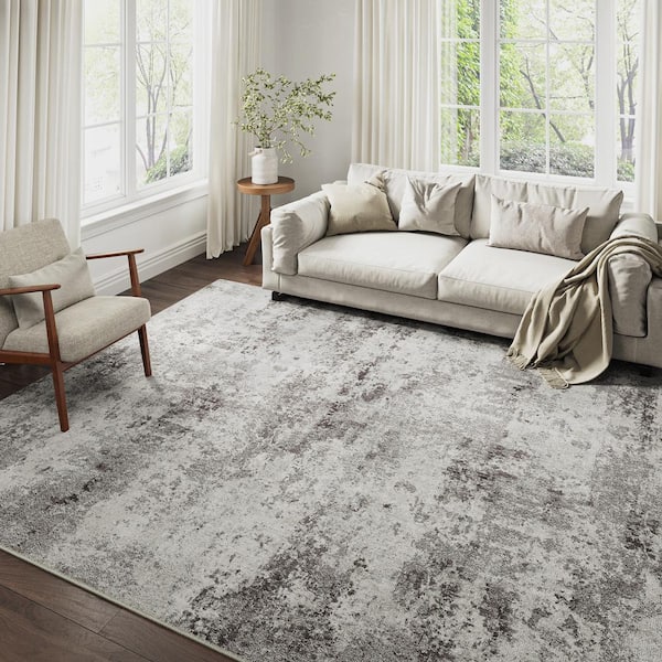 Morning Gray 6 ft. x 9 ft. Modern Abstract Area Rug