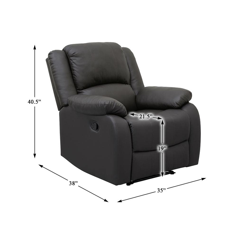 Fairview Dark Brown Faux Leather Manual Recliner