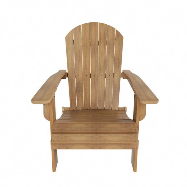 WESTIN OUTDOOR Vineyard Recycled HIPS Teak Outdoor Plastic Adirondack Patio Chair with Ottoman