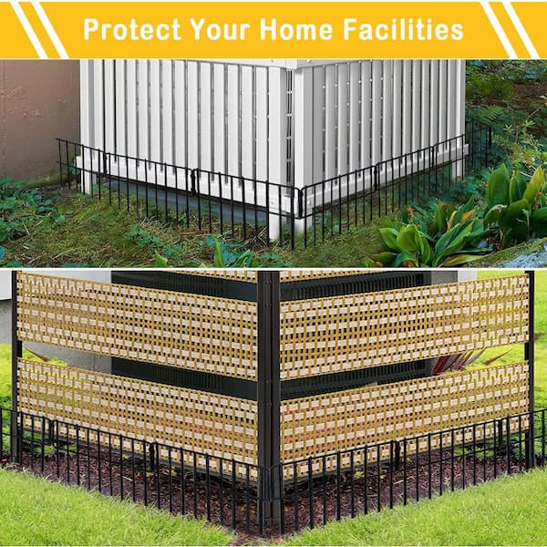 Phewnyzo 12 in. Metal Garden Fence 10-Piece No Dig Fence for
