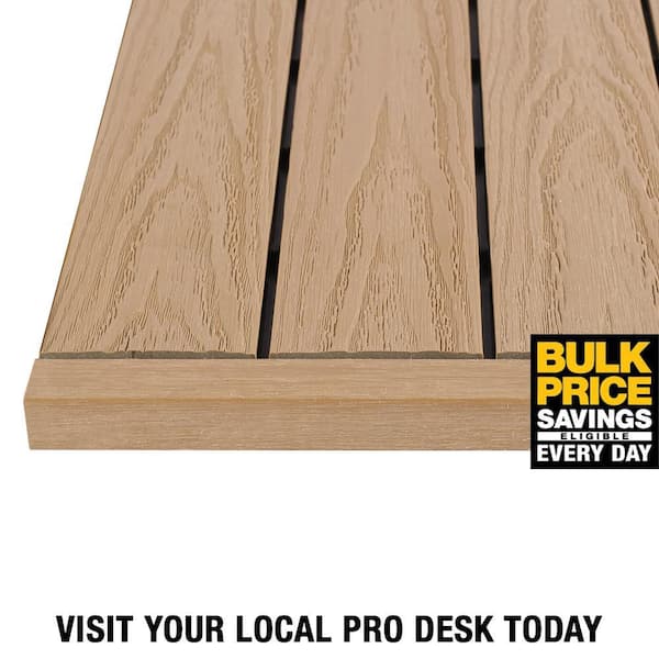 1/12 ft. x 1 ft. Quick Deck Composite Deck Tile Straight Trim in Canadian Maple (4-Pieces/Box)