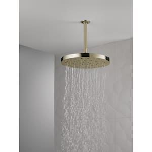 1-Spray Patterns 2.5 GPM 12 in. Wall Mount Fixed Shower Head with H2Okinetic in Lumicoat Polished Nickel