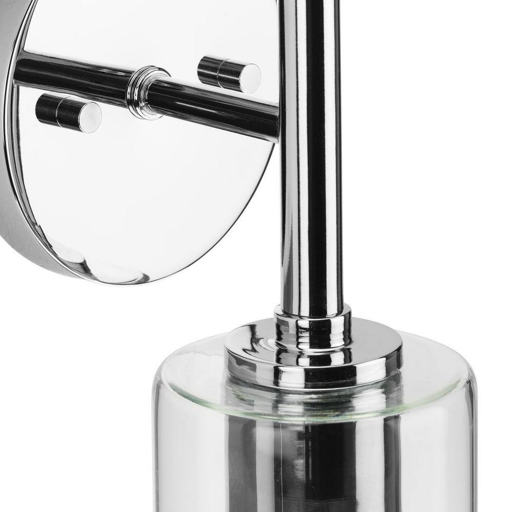 Cofield Polished Chrome Slender Wall Sconce with Cylindrical Glass Shade